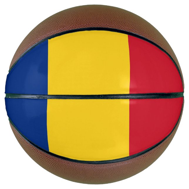 Fullsize Basketball with Flag of Romania (Front)