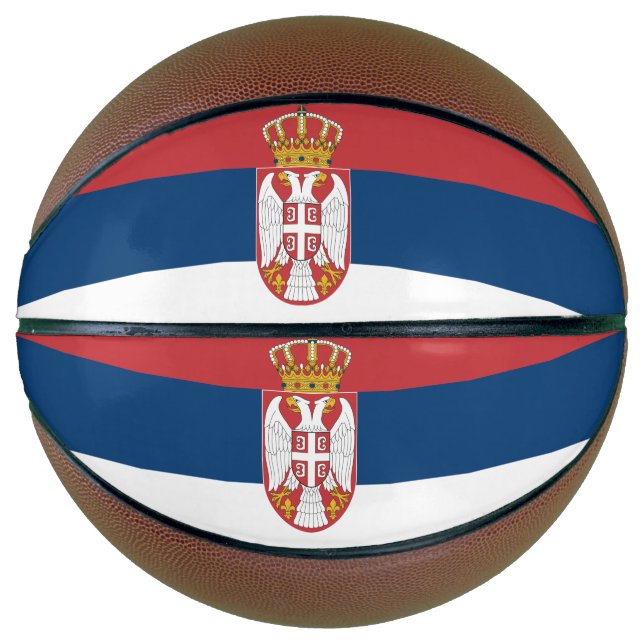 Fullsize Basketball with Flag of Serbia (Front)