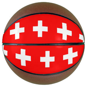 Fullsize Basketball with Flag of Switzerland