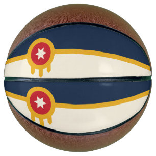 Fullsize Basketball with Flag of Tulsa, Oklahoma