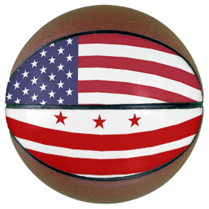Fullsize Basketball with Flag of Washington DC