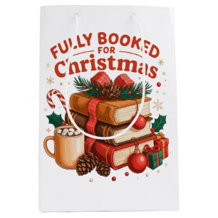 Fully Booked For Christmas Cosy Xmas Holiday Books Medium Gift Bag