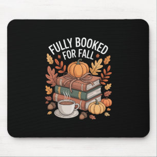 Fully Booked For Fall Pumpkin Autumn Books Thanksg Mouse Pad