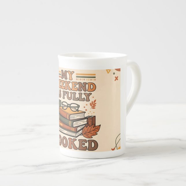 Fully booked weekend design bone china mug (Front Right)