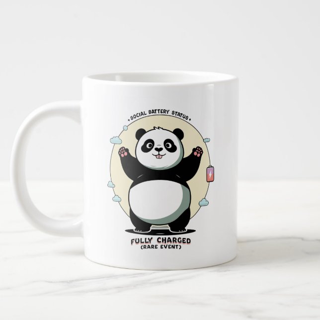 Fully Charged Rare Event – Social Battery Large Coffee Mug (Left)