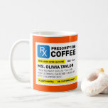 Fully Custom Personalised Funny Prescription Coffee Mug<br><div class="desc">Create a unique,  personalised "prescription" coffee mug for a hilarious gift or treat yourself! This custom funny mug is perfect for doctors,  nurses,  medical professionals,  or anyone who needs their daily caffeine fix. Add a name for a personalised touch that's sure to bring smiles with every sip.</div>