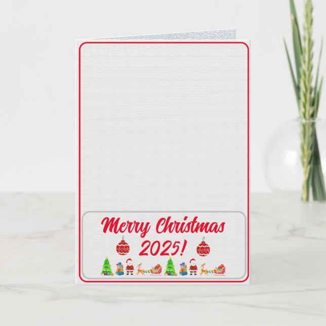 Fully Custom Photo Traditional Folded Xmas Card (Front)