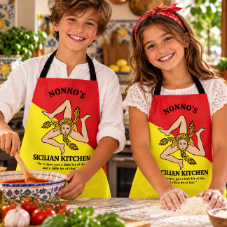 Fully Custom Wording Flag Sicily Sicilian Apron