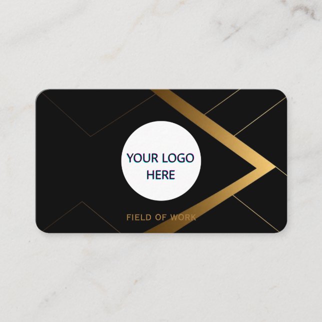 Fully Customisable Black & Gold Business Card (Front)