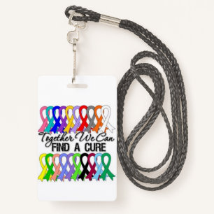 Fully Customisable Cancer Ribbons badge ID Badge