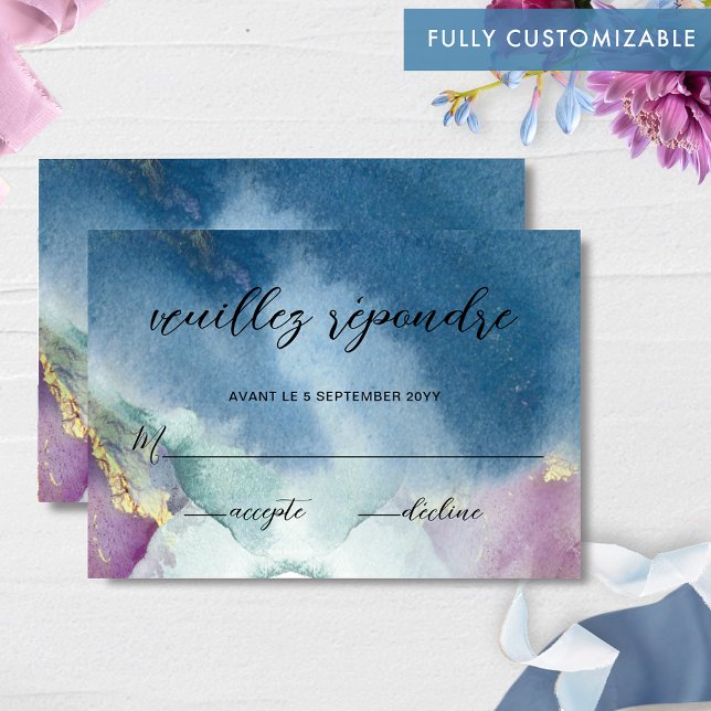 Fully Customisable, Celestial Wedding RSVP Card (Creator Uploaded)
