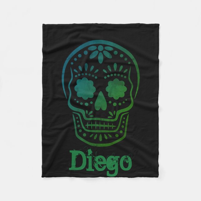 Fully Customisable Day of the Dead Pet Blanket (Front)
