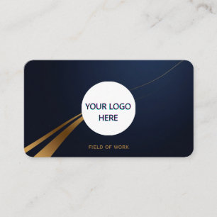 Fully Customisable Deep Blue & Gold Business Card