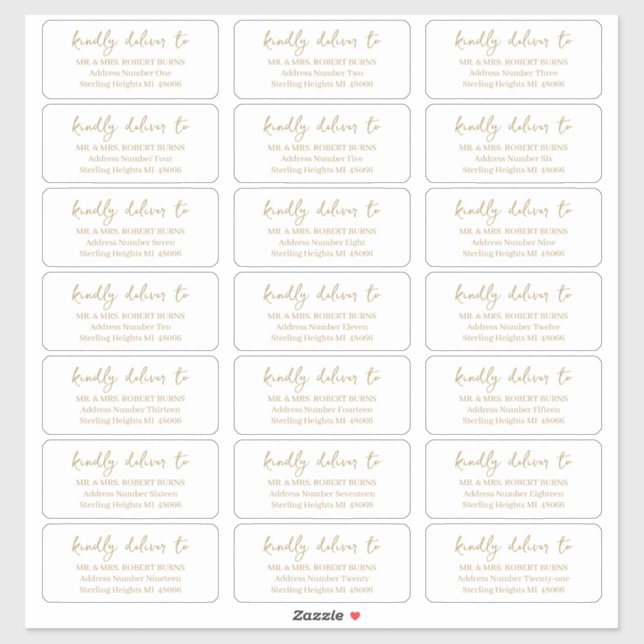 Fully Customisable Guest List Mailing Labels (Sheet)