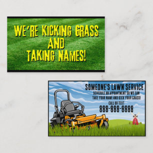 Fully Customisable Humourous Lawn Service Business Card
