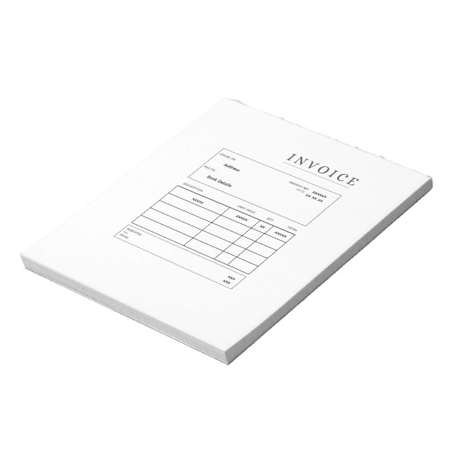 fully customisable Invoice Notepad (Rotated)