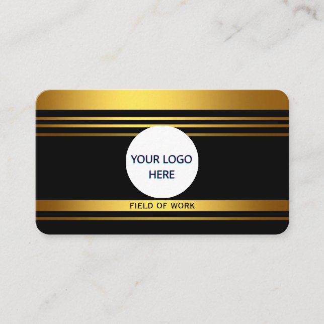 Fully Customisable Luxury Black & Gold Business Card (Front)