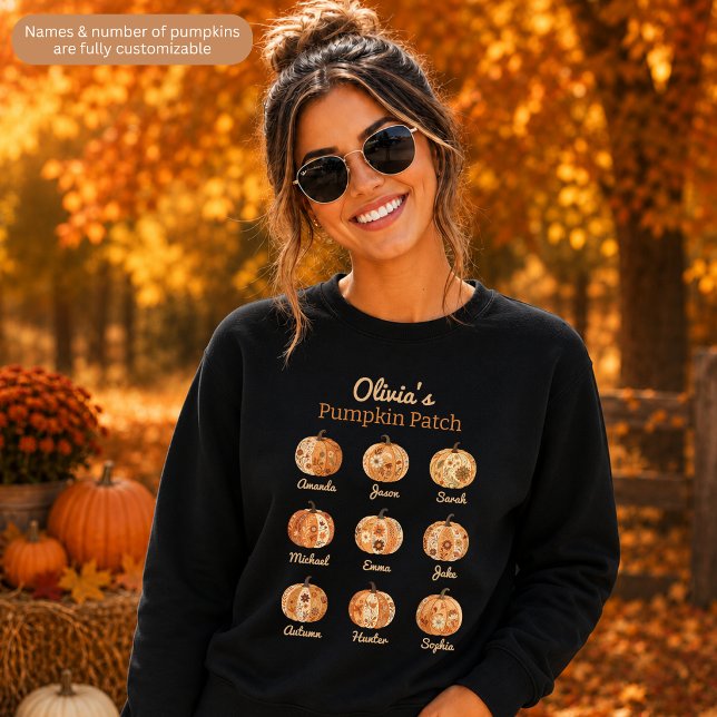 Fully Customisable Mum’s Pumpkin Patch Sweatshirt (Creator Uploaded)