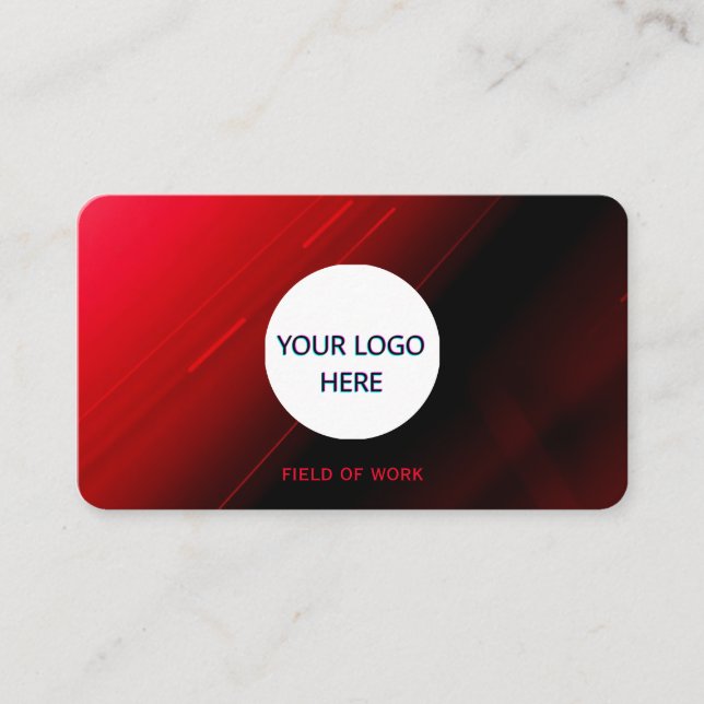 Fully Customisable Red & Black Business Card (Front)