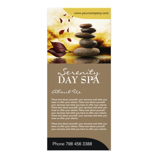 Fully Customisable Salon Menu Rack Card (Front)