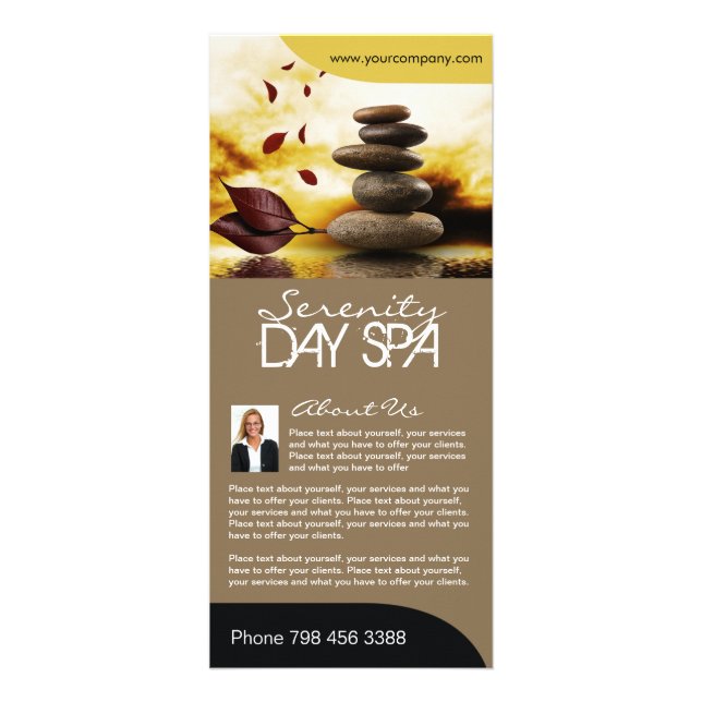 Fully Customisable Salon Menu Rack Card (Front)