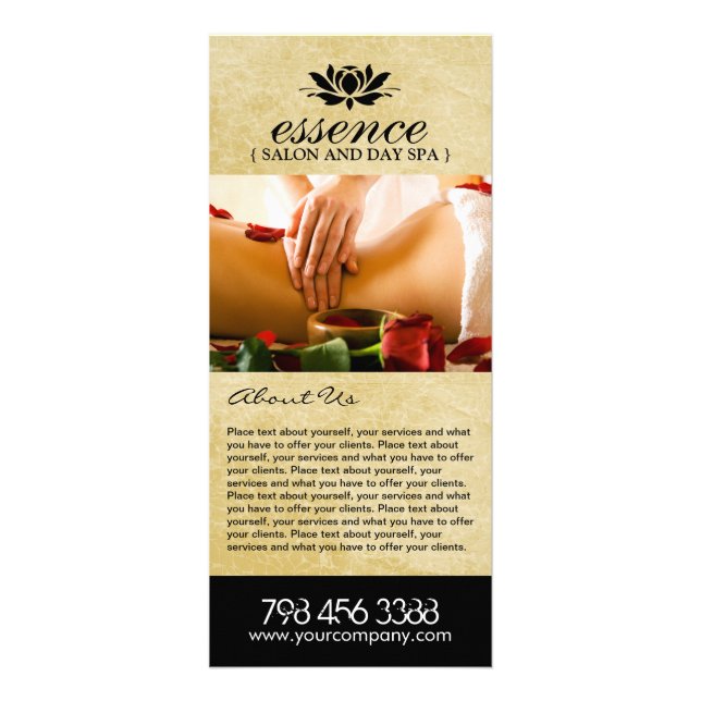 Fully Customisable Salon Menu Rack Card (Front)