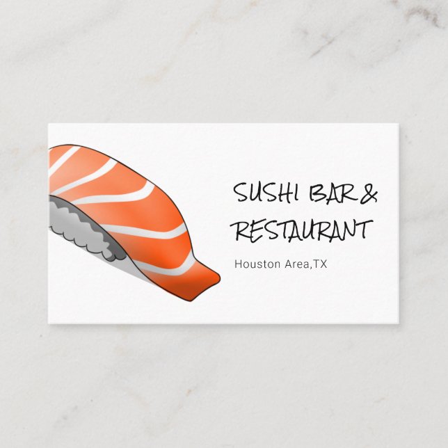 Fully Customisable Sushi Restaurant Business Card (Front)