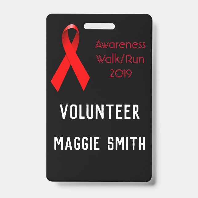 Fully Customisable Volunteer badge ID Badge (Front)