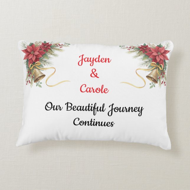 Fully Customizable First Christmas ornament Decorative Cushion (Back)