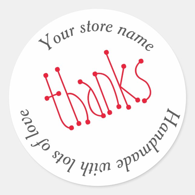 Fully customizable thank you sticker (Front)