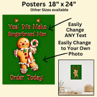 Fully Editable Christmas Gingerbread Men