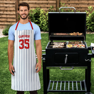 Fully Editable Colors Baseball Jersey Stripes Name Apron