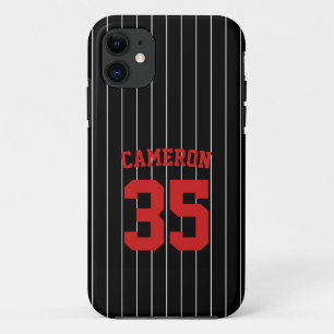 Fully Editable Colors Baseball Jersey Stripes Name Case-Mate iPhone Case