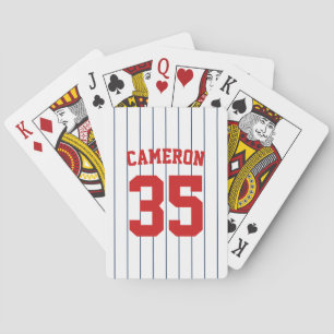 Fully Editable Colors Baseball Jersey Stripes Name Playing Cards