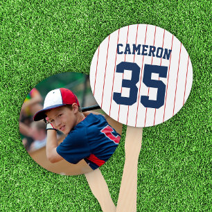 Fully Editable Colours Baseball Jersey Stripes Hand Fan