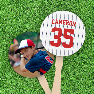 Fully Editable Colours Baseball Jersey Stripes Hand Fan