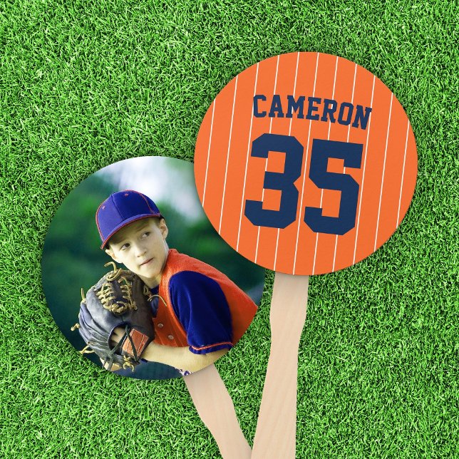 Fully Editable Colours Baseball Jersey Stripes Hand Fan (Creator Uploaded)