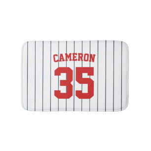 Fully Editable Colours Baseball Jersey Stripes Nam Bath Mat