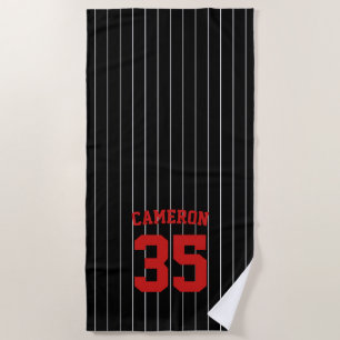 Fully Editable Colours Baseball Jersey Stripes Nam Beach Towel