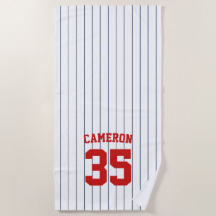 Fully Editable Colours Baseball Jersey Stripes Nam Beach Towel