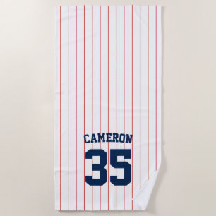 Fully Editable Colours Baseball Jersey Stripes Nam Beach Towel