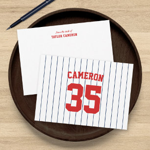 Fully Editable Colours Baseball Jersey Stripes Nam Card