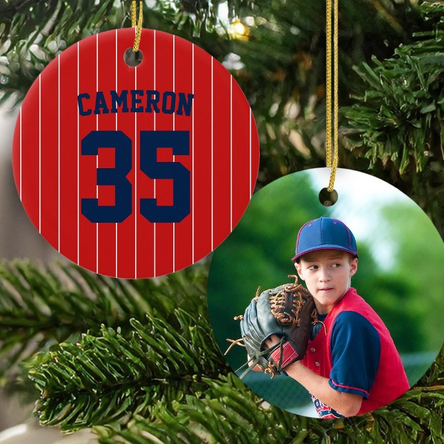 Fully Editable Colours Baseball Jersey Stripes Nam Ceramic Tree Decoration (Creator Uploaded)