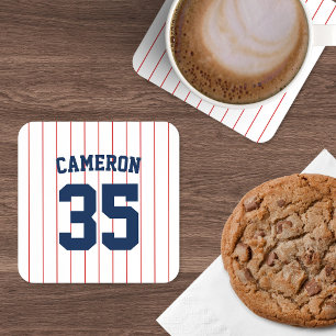Fully Editable Colours Baseball Jersey Stripes Nam Coaster