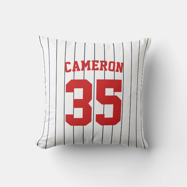 Fully Editable Colours Baseball Jersey Stripes Nam Cushion (Front)