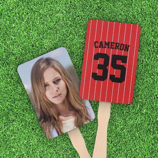 Fully Editable Colours Baseball Jersey Stripes Nam Hand Fan (Creator Uploaded)