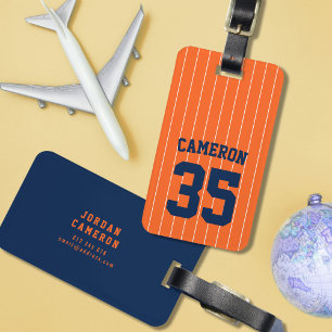 Fully Editable Colours Baseball Jersey Stripes Nam Luggage Tag