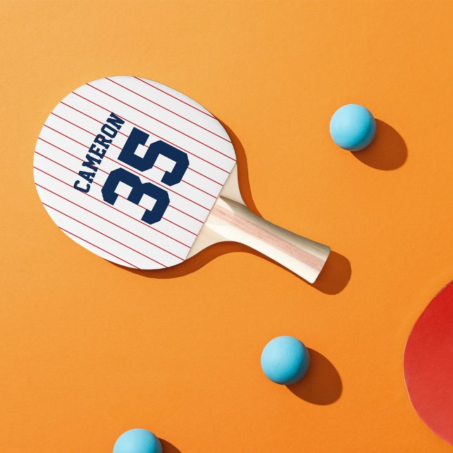 Fully Editable Colours Baseball Jersey Stripes Nam Ping Pong Paddle (Creator Uploaded)