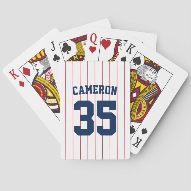 Fully Editable Colours Baseball Jersey Stripes Nam Playing Cards (Back)