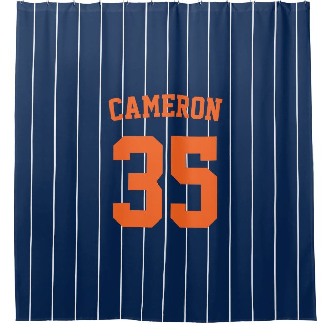 Fully Editable Colours Baseball Jersey Stripes Nam Shower Curtain (Front)